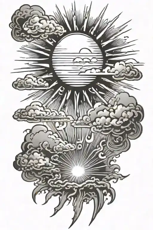 Sun Rays Shining Through Clouds