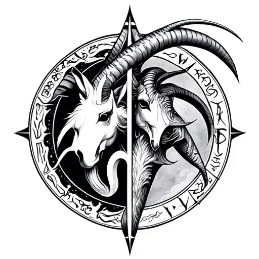 Cancer And Capricorn Zodiac Symbols Combined