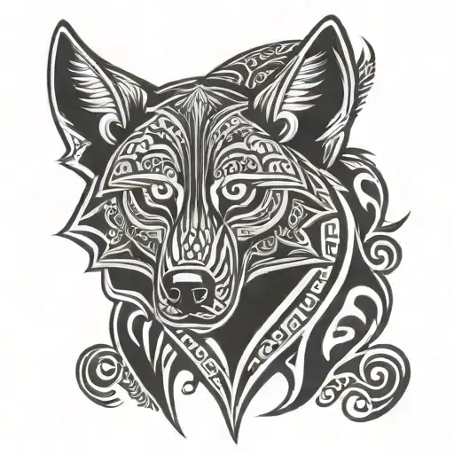 Polynesian Metholagy Wolf Symbol
