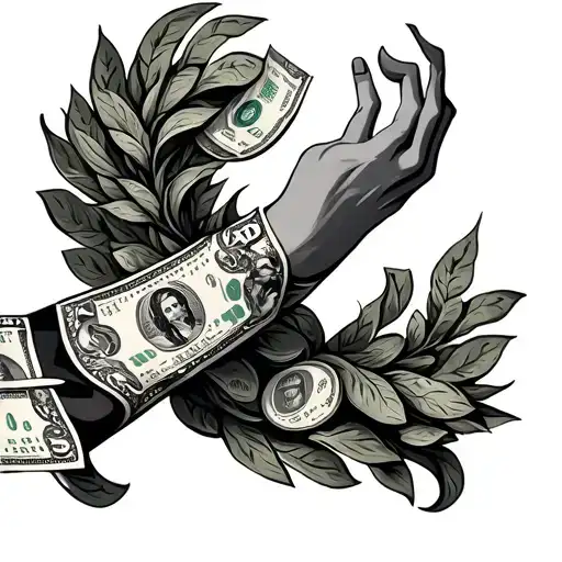 Sleeve With Money Symbols