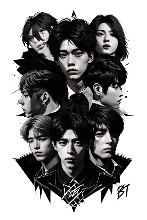 A Tattoo That Represents The Bts Group And All Its Members