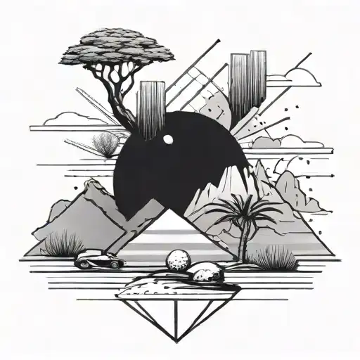 Geometric Desert Golf Minimilistic