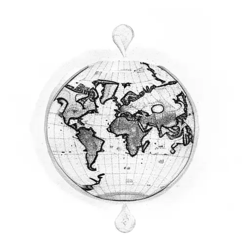 A Coffee Bean With A Map Of The World