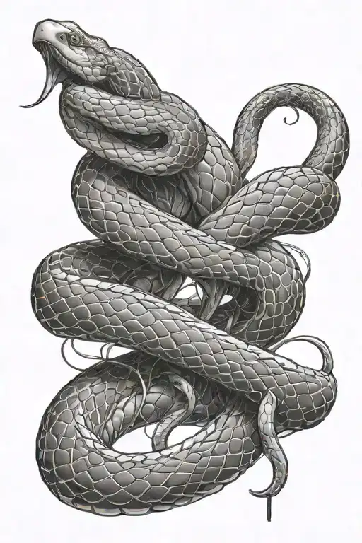 Snake Wrapped Around A Cross