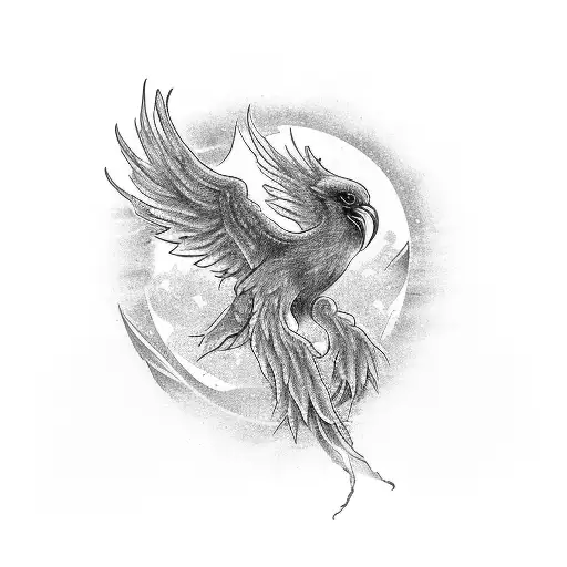 You Never Walk Alone Written In Curseive With A Phoenix