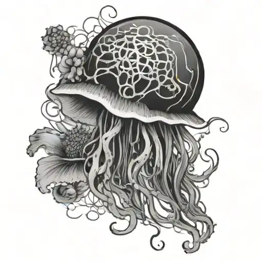 Jelly Fish And Flower