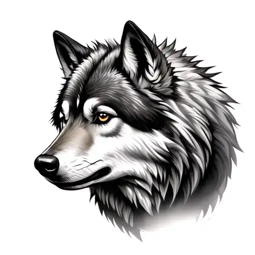 Realistic Wolf Head