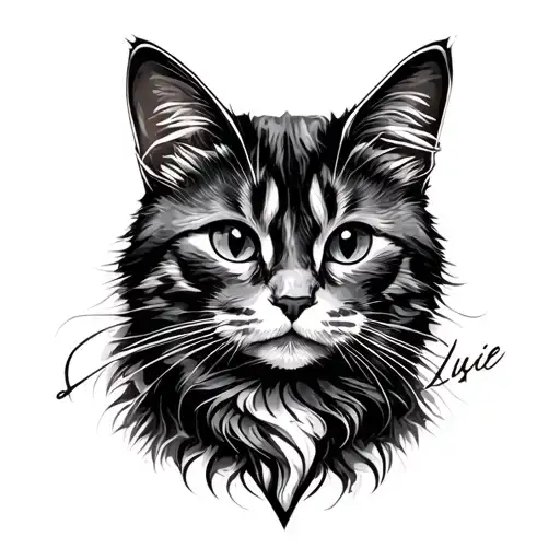 Name Luxie Outline Into A Silhouette Of A Cat