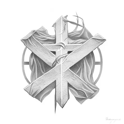 Christian Cross With Number 18