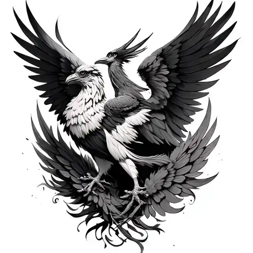 Bousson And Phoenix With Deployed Wings