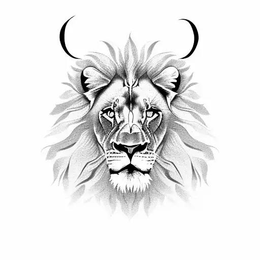 Lion Face Looking Calm