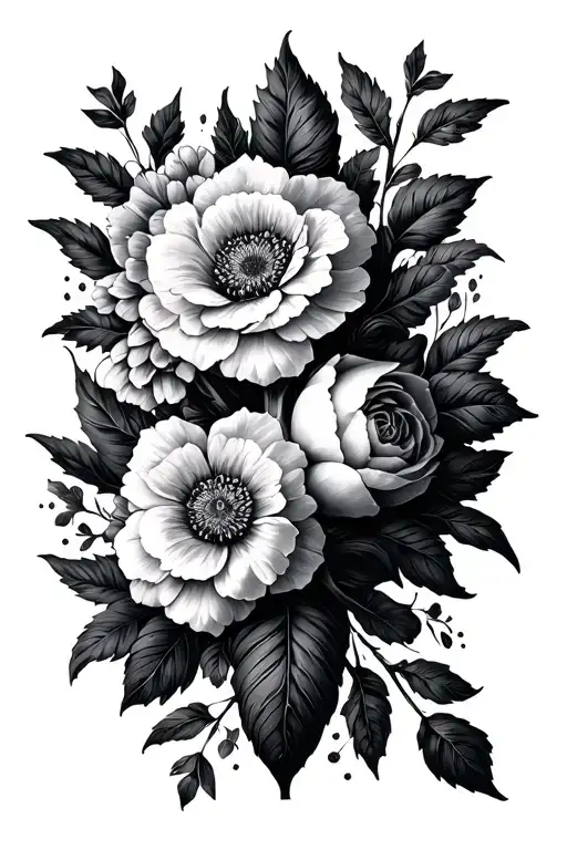 Cross With Birth Flowers Intertwined