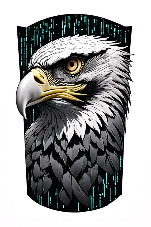 Matrix Code Combined With Eagle