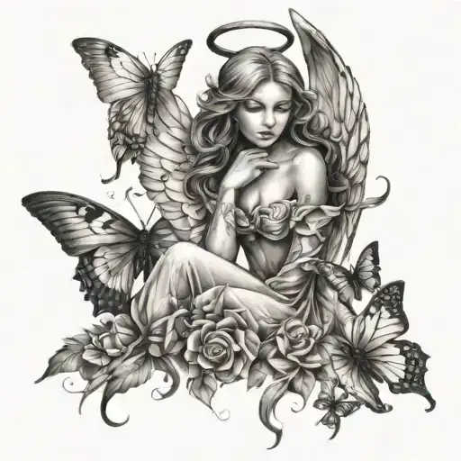 Angel And Butterflies