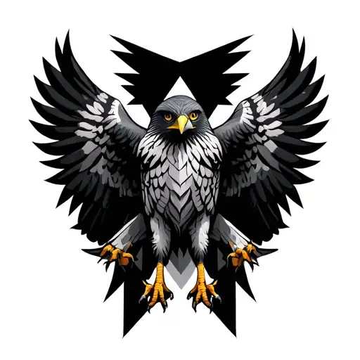 Geometric Red Tailed Hawk