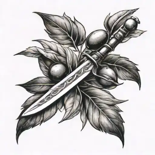 Roman Olive Branch With Sword In The Middle