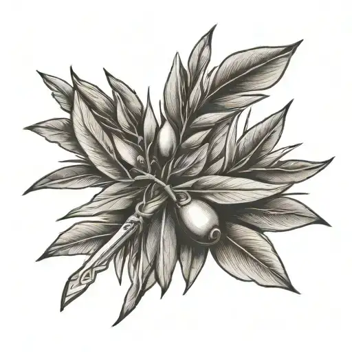 Olive Branch With Sword In The Middle