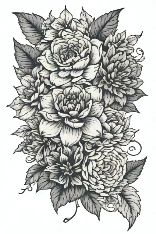 Fine Line Florals With Violets Lavender And Dahlia