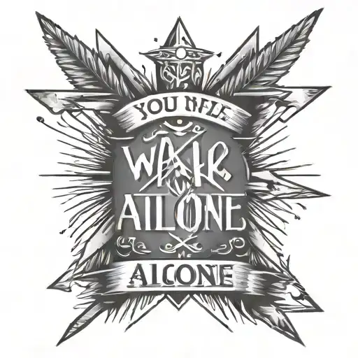 You'll Never Walk Alone Lettering With Two Crossed Arrows