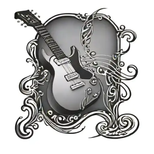 Very Simple Tattoo Of A Music Note Or Guitar