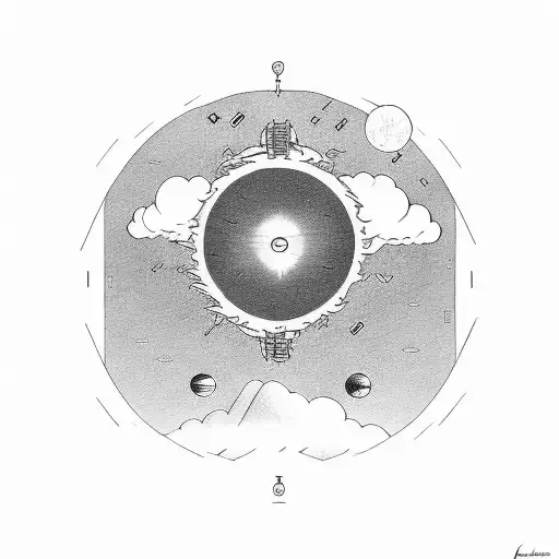 Ikuros In The Middle Sun On Top And Clouds In The Background