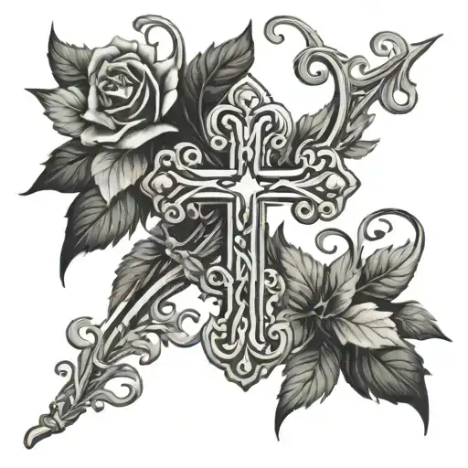 Cross With Vine Wrapping