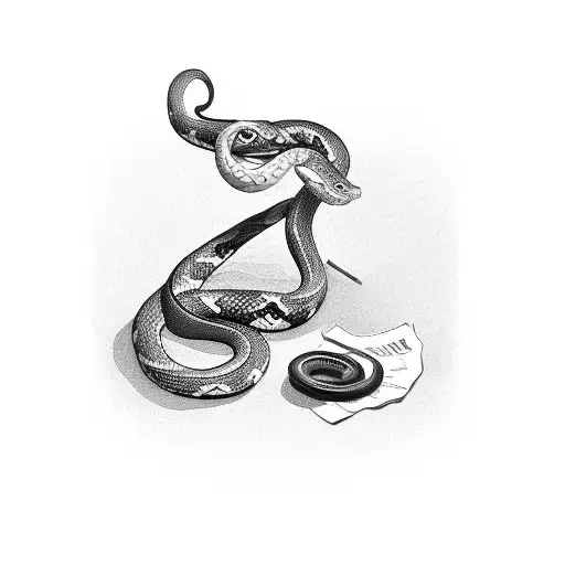 A Student Studying With A Snake As A Bookmark