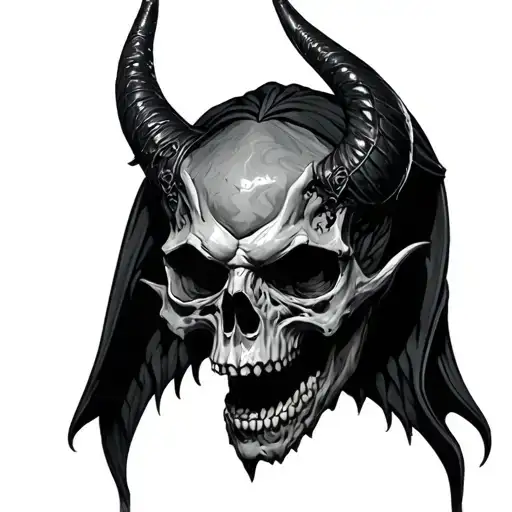 Dark Fantasy Demon Skull