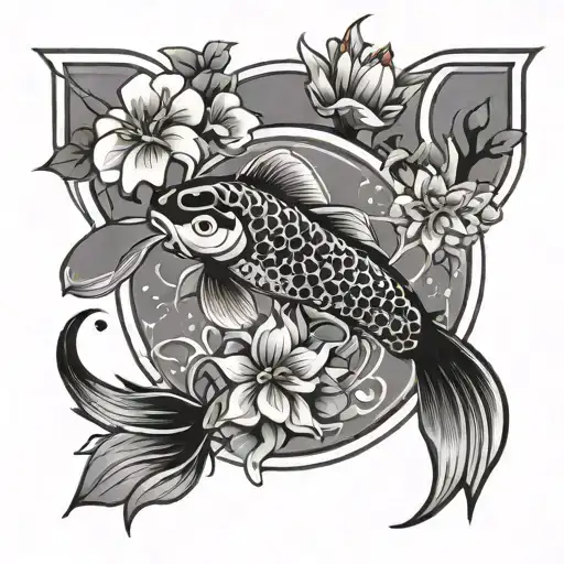 Ikigai Symbol With Koi Fish