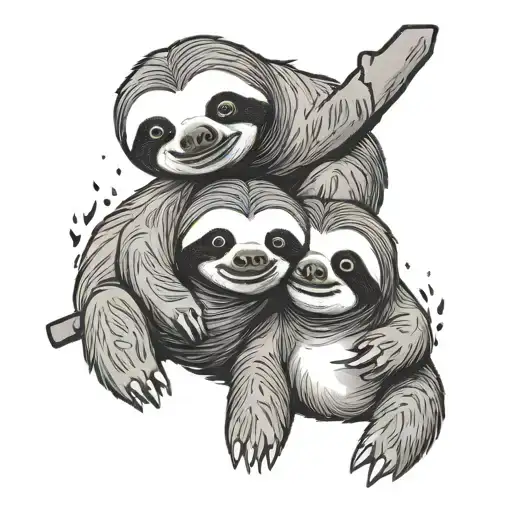 Two Sloths Celebrating A Birthday