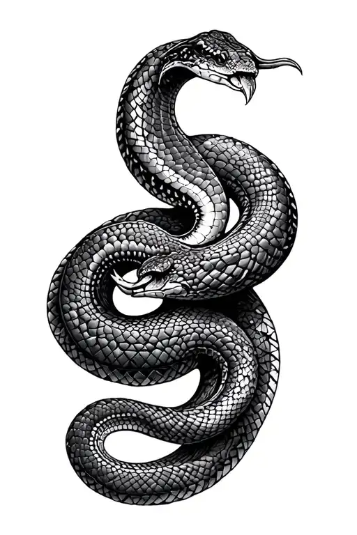 Diamond Shape Dotwork With Snake Slithering