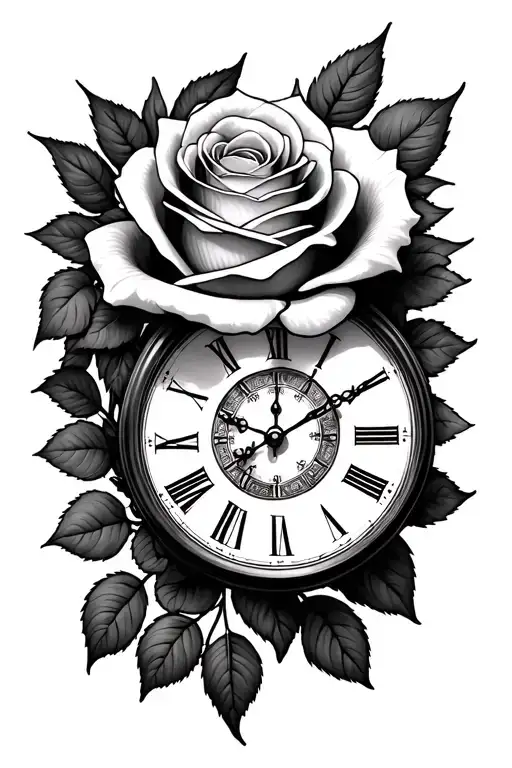 Rose And Clock Face