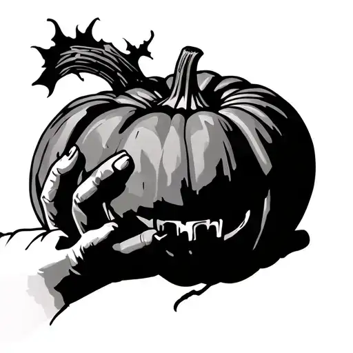 Hand Holding Pumpkin