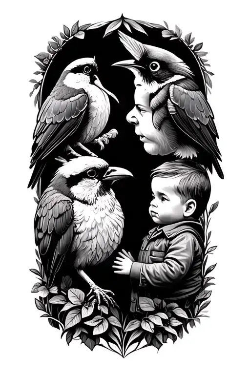 Grandad And Grandson Bird Watching