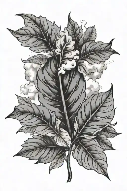 Tobacco Leaf And Cloud And Brazil