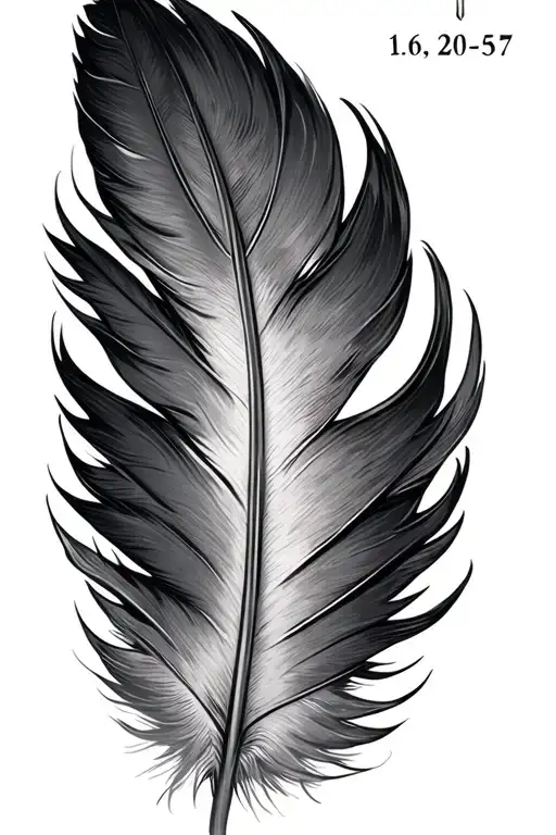 Feather With Birthdate Incorporated