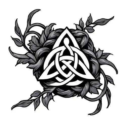 Celtic Triquetra With Vines Wrapped
