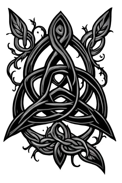 Celtic Triquetra With Vines Wrapped Loosely