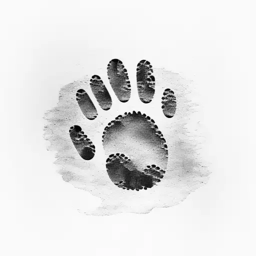 Dog Paw Print Turned Into Landscape