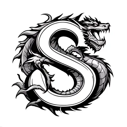 The Name Shaun But I Want The 1St Letter To Be The Dragon Inside Of A S