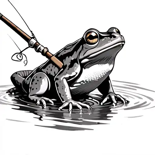 Frog Fishing With A Pole