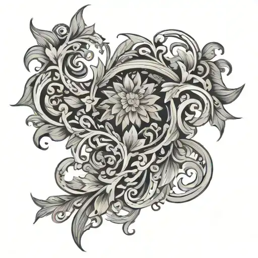 Gaia Dark Ornamental Neck Tattoo Design