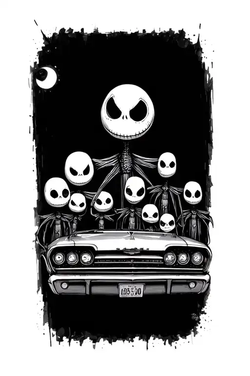 Jack Skellington Family At The Drive In