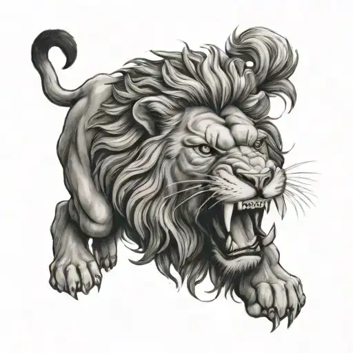 Greek Fight Lion Roaring