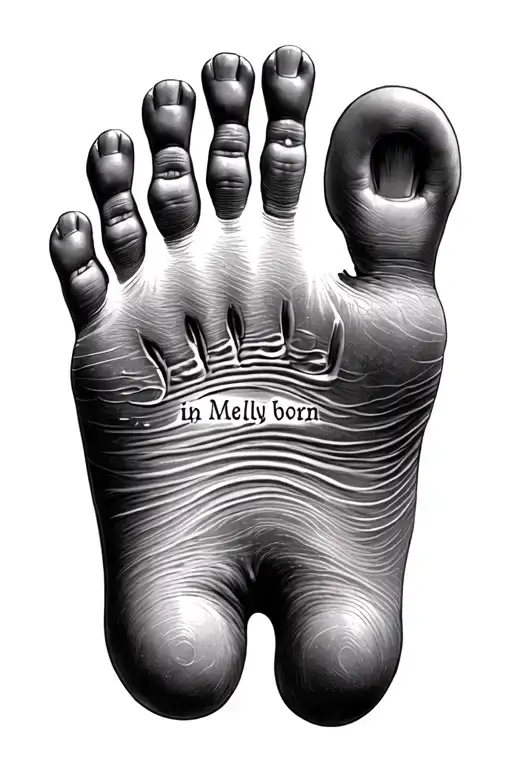 New Born Foot Print With Name