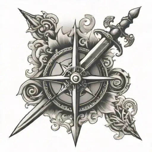 Sword And Compass Rose