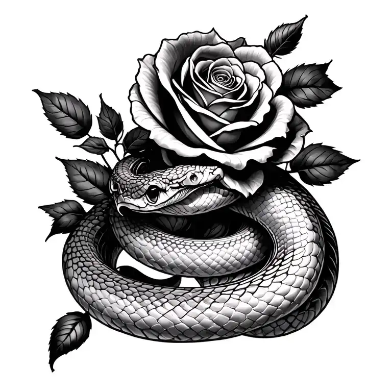 Roses & Snake Coiled