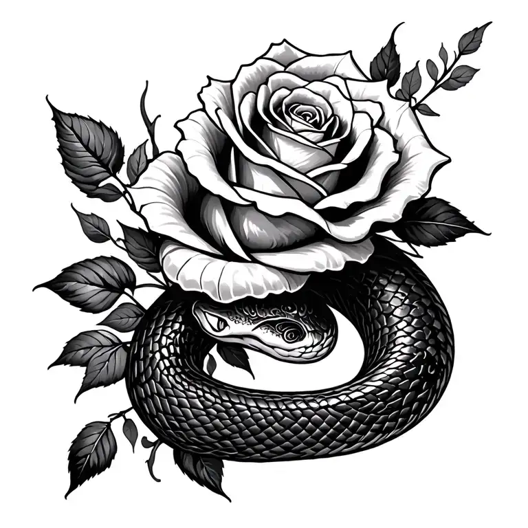 Roses & Snake Coiled