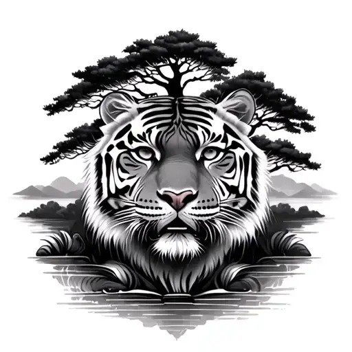 Tiger And Tree