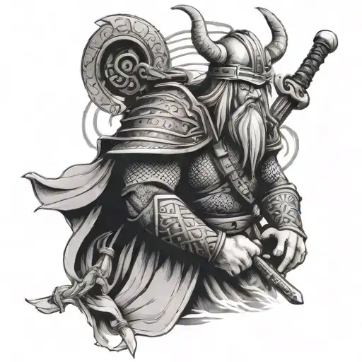 Viking And Samurai And Solider